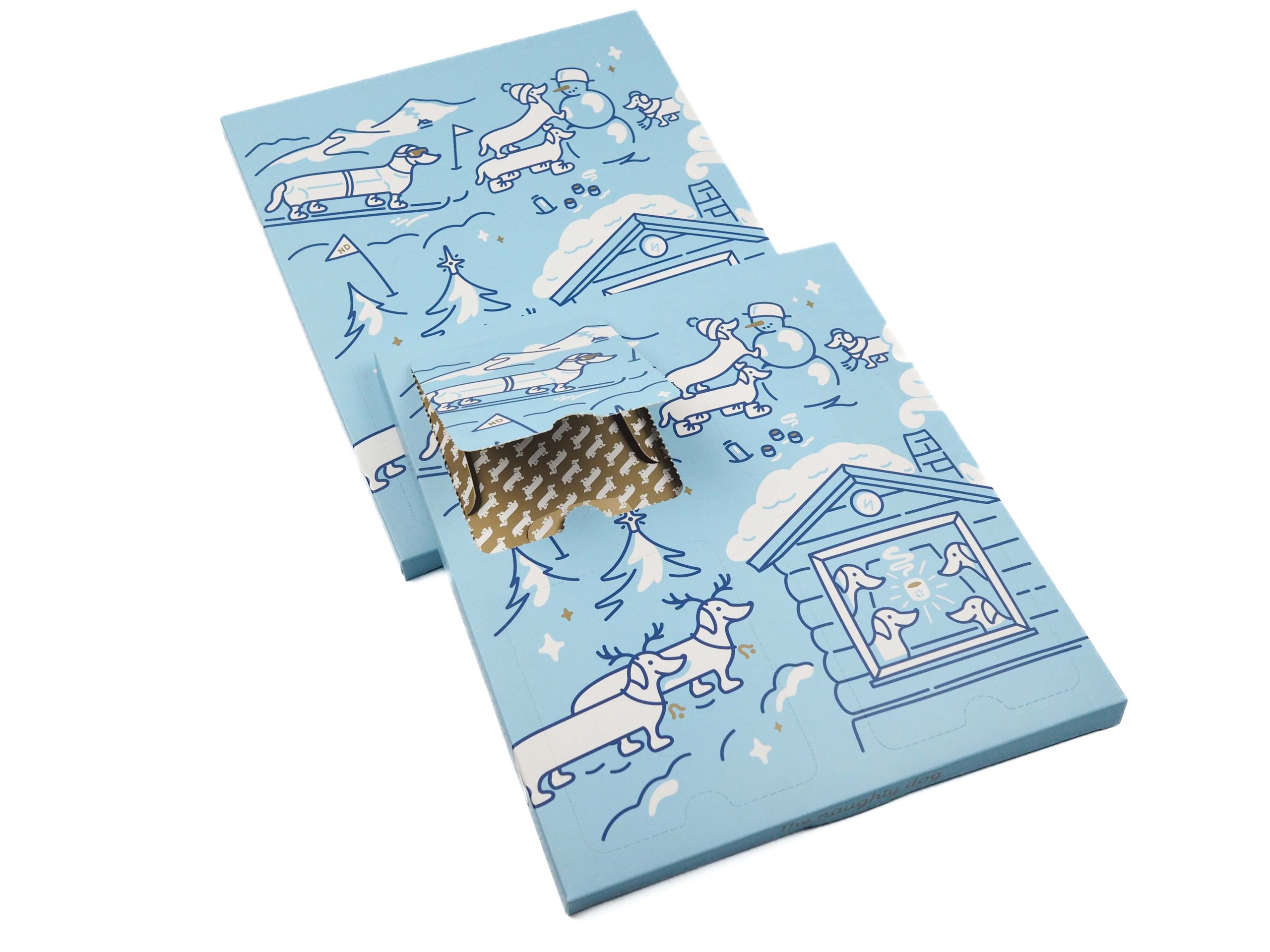 Adventní kalendář The Naughty Dog byl vyroben pro 4 pytlíčky výběrové kávy, které si milovník kávy může vychutnávat během čtyř adventních týdnů. Toto krásné balení včetně kávy můžete zakoupit během Vánoc na stránkách www.thenaughtydog.cz.