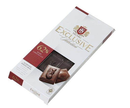 Hořká čokoláda s podílem kakaa 62% potěší ženy a milovníky hořkých čokolád s nižším podílem kakaa. Čokoláda je vyrobená z nejkvalitnějších kakaových bobů z Ghany, Arriby a Grenady. Obsah 100g.