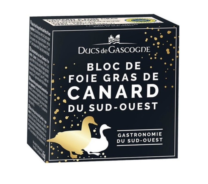 Foie Gras v bloku - rozemleté kousky husího či kachního foie gras spojené do homogenního bloku s vyváženou a nezapomenutelnou chutí. Obsah 65g.
