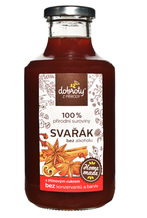 Svařák sirup Nápojový koncentrát ze 100% přírodních surovin. K přípravě horkých nápojů. Obsah 250ml.