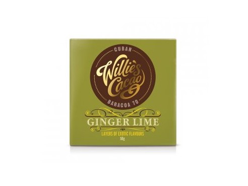 Chocolate with lime and pieces of ginger
